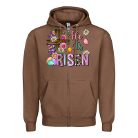 Chestnut he is risen easter Zipper Hoodie - Neo Western