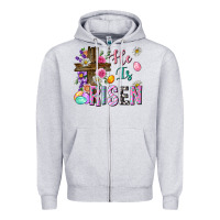 Heather Grey he is risen easter Zipper Hoodie - Neo Western