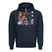 Navy he is risen easter Zipper Hoodie - Neo Western