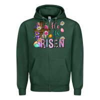 Sports Green he is risen easter Zipper Hoodie - Neo Western