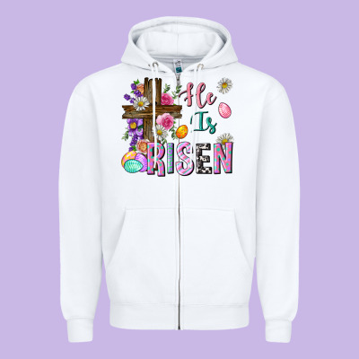 He Is Risen Easter Zipper Hoodie Designed By Neo Western