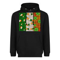 Black irish flag with shamrocks and heart Heavyweight Hoodie - AdoDesignShop