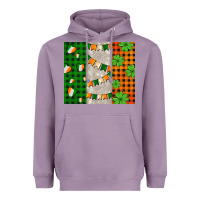Lavender irish flag with shamrocks and heart Heavyweight Hoodie - AdoDesignShop