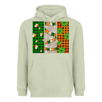 Matcha irish flag with shamrocks and heart Heavyweight Hoodie - AdoDesignShop