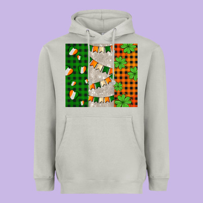 Irish Flag With Shamrocks And Heart Heavyweight Hoodie Designed By Adodesignshop