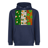 Navy irish flag with shamrocks and heart Heavyweight Hoodie - AdoDesignShop