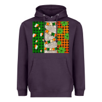 Plum irish flag with shamrocks and heart Heavyweight Hoodie - AdoDesignShop