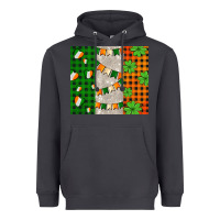 Smoke irish flag with shamrocks and heart Heavyweight Hoodie - AdoDesignShop