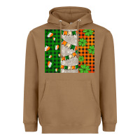Toasted Coconut irish flag with shamrocks and heart Heavyweight Hoodie - AdoDesignShop
