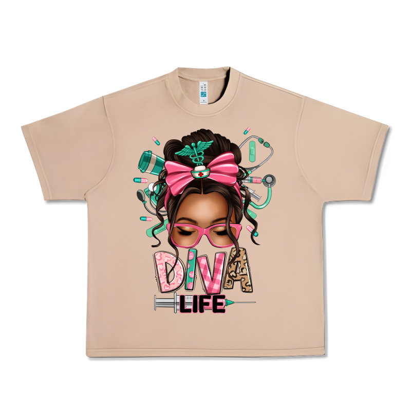 Afro Messy Bun Diva Life Urban Heavy Tee by texasbilliewilder | Teevron