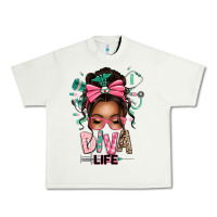 Pistachio afro messy bun diva life Urban Heavy Tee - texasbilliewilder