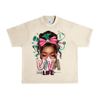 Sandshell afro messy bun diva life Urban Heavy Tee - texasbilliewilder