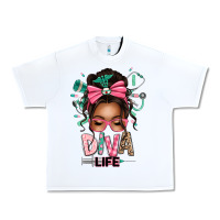 White afro messy bun diva life Urban Heavy Tee - texasbilliewilder