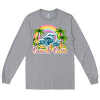 Heather Grey beach bum Long Sleeve Tee - texasbilliewilder