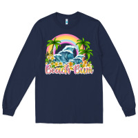 Navy beach bum Long Sleeve Tee - texasbilliewilder