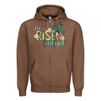 Chestnut He is risen indeed Easter Zipper Hoodie - CowGirlArtShop