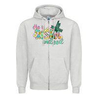 Dove Grey He is risen indeed Easter Zipper Hoodie - CowGirlArtShop