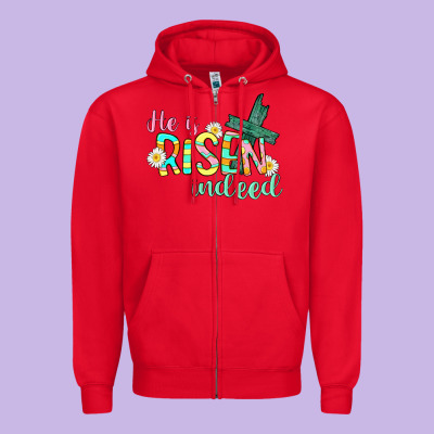 He Is Risen Indeed Easter Zipper Hoodie Designed By Cowgirlartshop