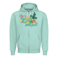 Seafoam He is risen indeed Easter Zipper Hoodie - CowGirlArtShop