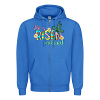 True Royal He is risen indeed Easter Zipper Hoodie - CowGirlArtShop