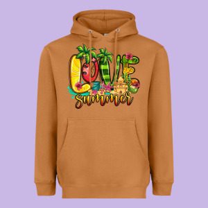 Love Summer Heavyweight Hoodie Designed By Jasminsmagicworld