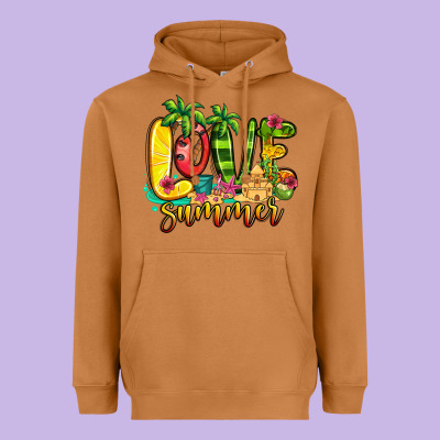 Love Summer Heavyweight Hoodie Designed By Jasminsmagicworld