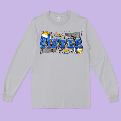 Sister Volleyball Long Sleeve Tee Designed By Zillion Design Studio