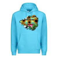 Ocean Blue Colima State Of Mexico Map Premium Hoodie - RanaPortraitStore