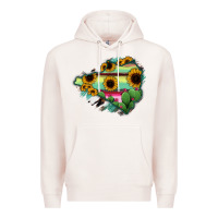 Pale Pink Colima State Of Mexico Map Premium Hoodie - RanaPortraitStore