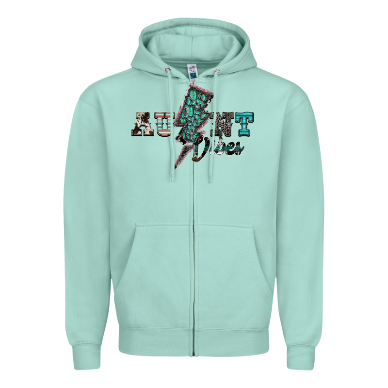 Aunt Vibes Zipper Hoodie by SublimationCraftShop | Teevron