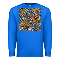 True Royal American Flag Horseshoe Deamless Pattern Premium Sweatshirt - BundleAndBundleShop