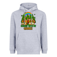 Heather Grey hangin with my gnomes with rainbow Heavyweight Hoodie - AdoDesignShop