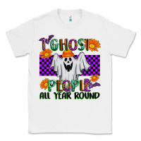 White I Ghost People All Year Round Classic Tee - texasbilliewilder