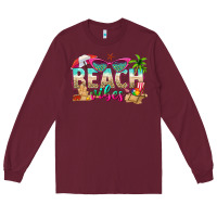 Burgundy beach vibes Long Sleeve Tee - texasbilliewilder