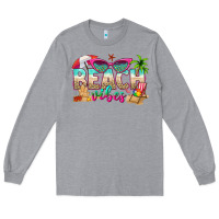Heather Grey beach vibes Long Sleeve Tee - texasbilliewilder
