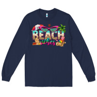Navy beach vibes Long Sleeve Tee - texasbilliewilder