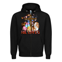 Black He lives Easter Day Zipper Hoodie - CowGirlArtShop
