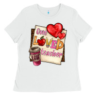 White one loved teacher Ladies Tee - BarkalooDesign