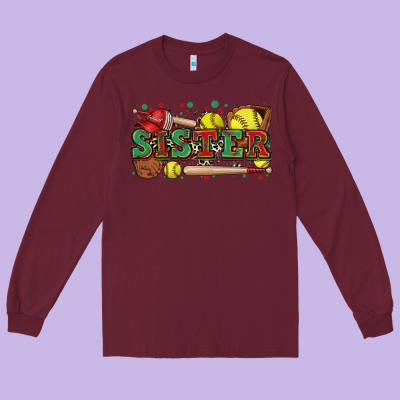 Sister Softball Long Sleeve Tee Designed By Zillion Design Studio