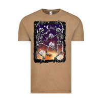 Vintage Coffee halloween dancing skeletons stars Vintage Tee - BarkalooDesign