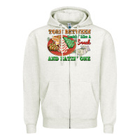 Oatmeal Heather torn between lookin like a snack and eatin one Zipper Hoodie - FaDigitalArtStudio