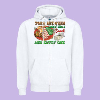 Torn Between Lookin Like A Snack And Eatin One Zipper Hoodie Designed By Fadigitalartstudio