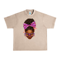 French Oak sorority colors purple carol afro messy bun woman Urban Heavy Tee - texasbilliewilder