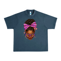 Midnight Navy sorority colors purple carol afro messy bun woman Urban Heavy Tee - texasbilliewilder