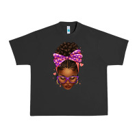 Pigment Black sorority colors purple carol afro messy bun woman Urban Heavy Tee - texasbilliewilder
