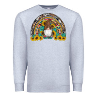 Heather Grey western gnome gemstones sunflowers rainbow Premium Sweatshirt - Artiststas