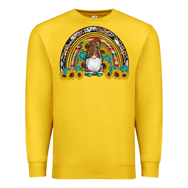 Western Gnome Gemstones Sunflowers Rainbow Premium Sweatshirt by Artiststas | Teevron