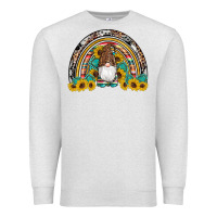 Oatmeal Heather western gnome gemstones sunflowers rainbow Premium Sweatshirt - Artiststas