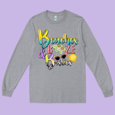 Beaches Booze And Besties Tbw Long Sleeve Tee Designed By Texasbilliewilder