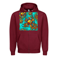 Burgundy western sunset sunflowers seamless pattern Zipper Hoodie - HRA Design Shop